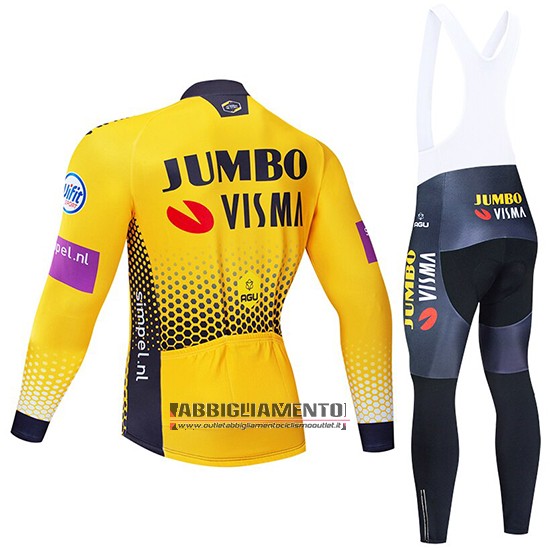 Abbigliamento Jumbo Visma 2019 Manica Lunga e Calzamaglia Con Bretelle Giallo Nero - Clicca l'immagine per chiudere